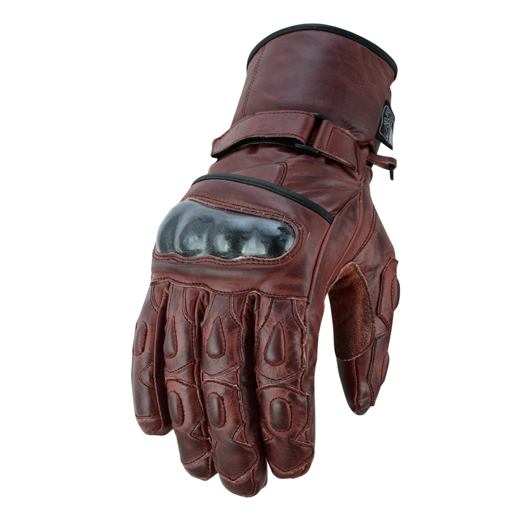 Leather Winter Gloves Men Armoured Motorcycle Riding Gloves
