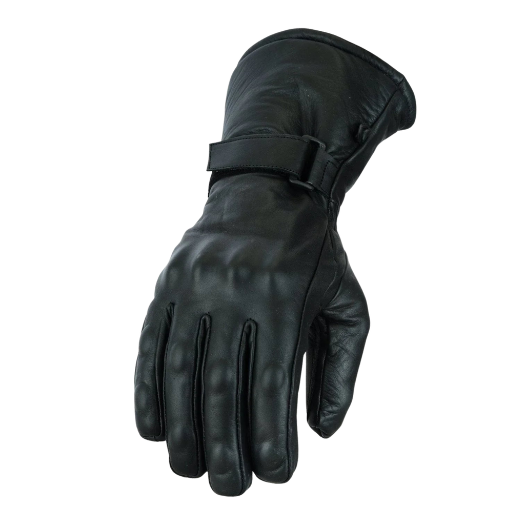 Biker Leather Gloves with Waterproof Thermal Protection