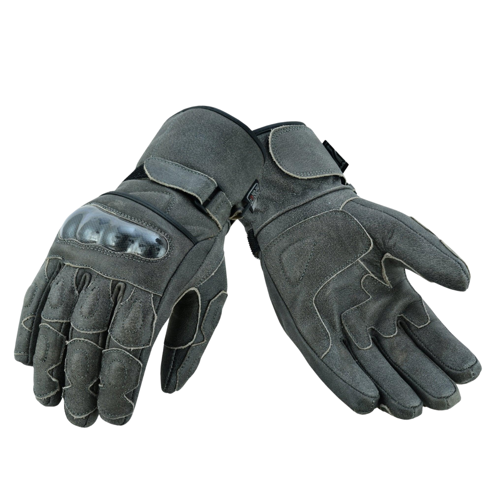 Leather Winter Gloves Men Armoured Motorcycle Riding Gloves