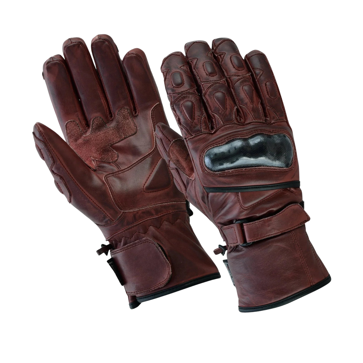 Leather Winter Gloves Men Armoured Motorcycle Riding Gloves
