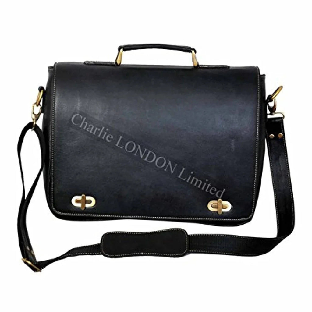Leather Bag Men Laptop Messenger for Work, Travel & University
