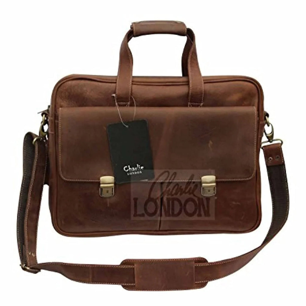 Leather Bag for Laptop for Men Vintage Messenger Business Style