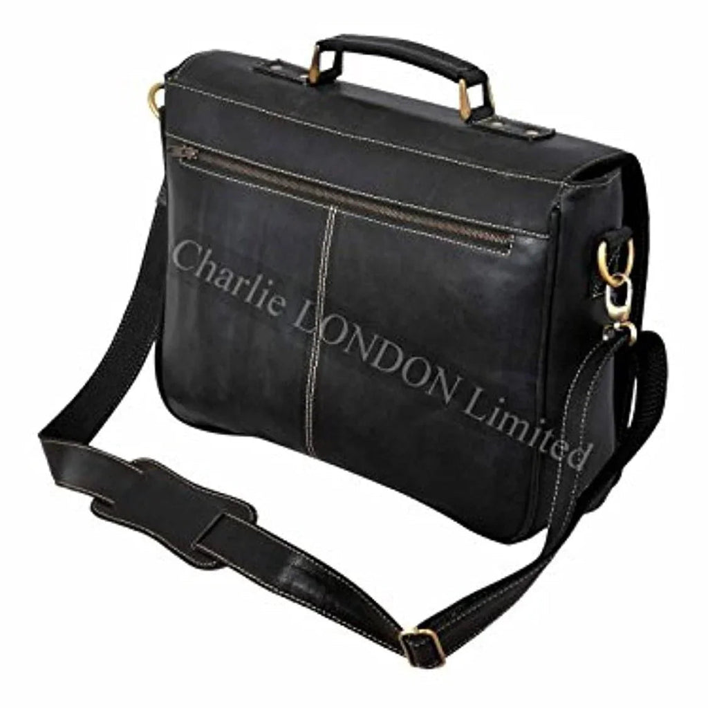 Leather Bag Men Laptop Messenger for Work, Travel & University