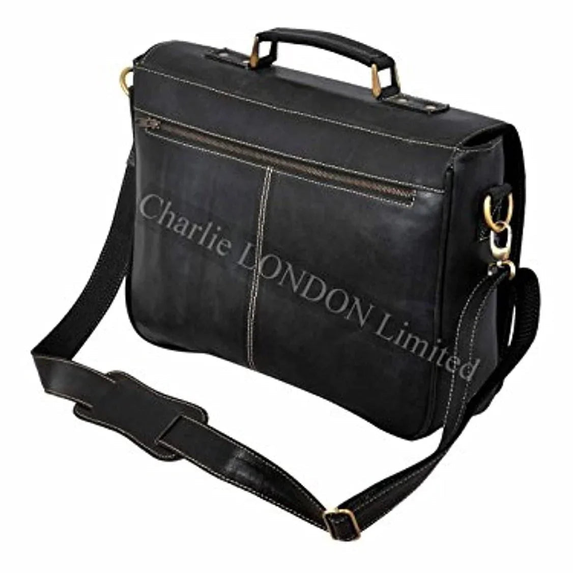 Leather Bag Men Laptop Messenger for Work, Travel & University
