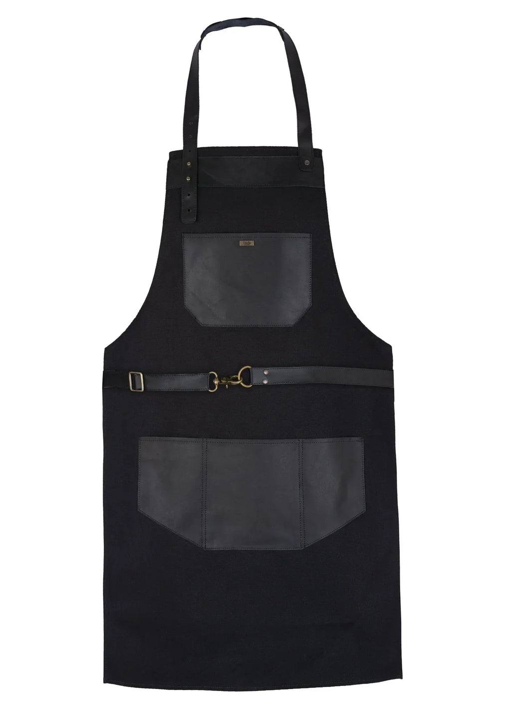 Kitchen Apron with Leather Pockets and Adjustable Fit