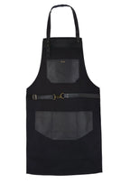 Kitchen Apron with Leather Pockets and Adjustable Fit