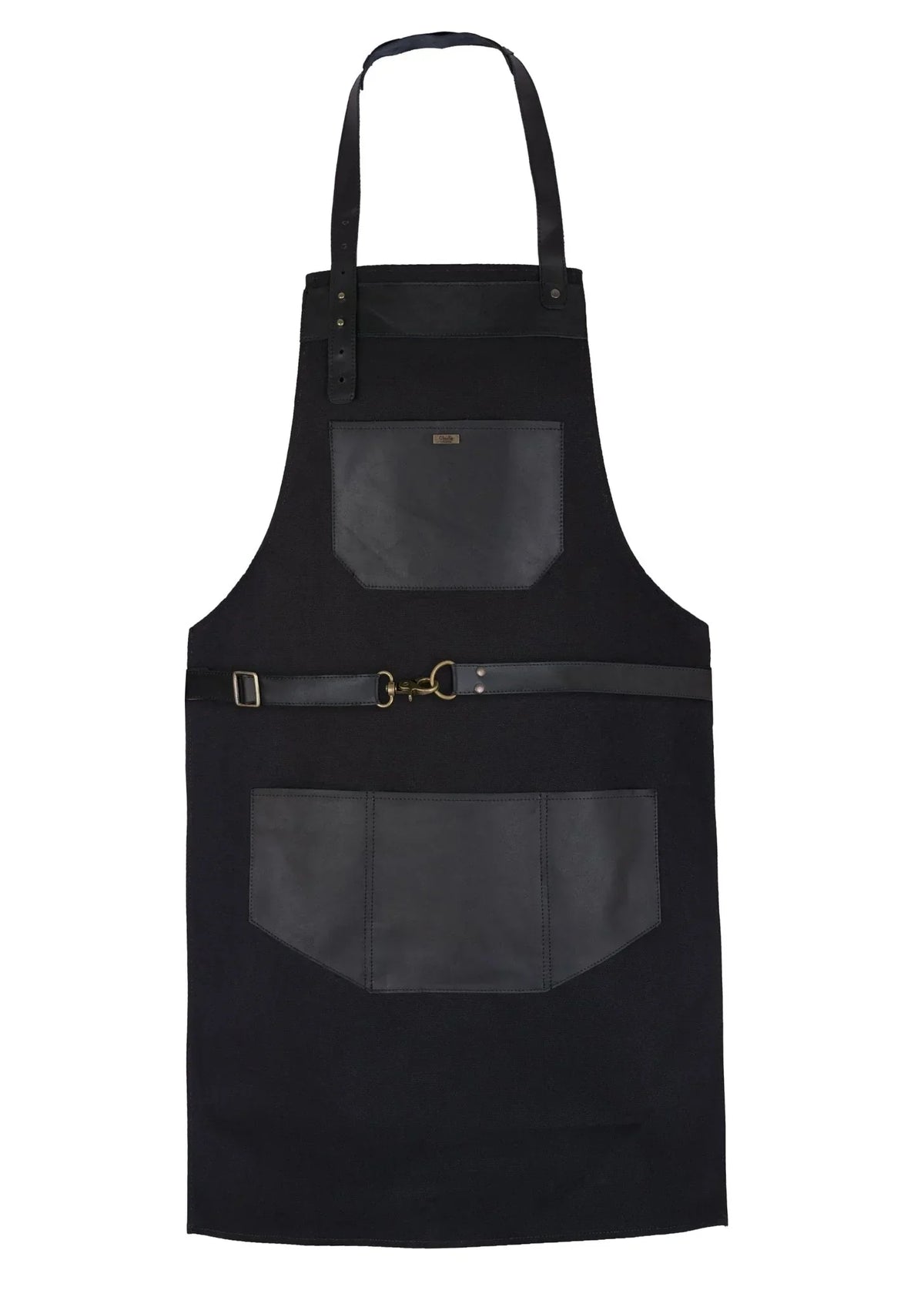 Kitchen Apron with Leather Pockets and Adjustable Fit