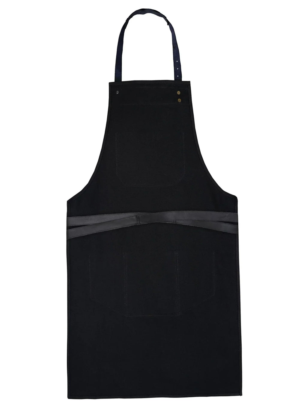 Kitchen Apron with Leather Pockets and Adjustable Fit