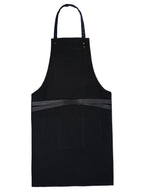 Kitchen Apron with Leather Pockets and Adjustable Fit