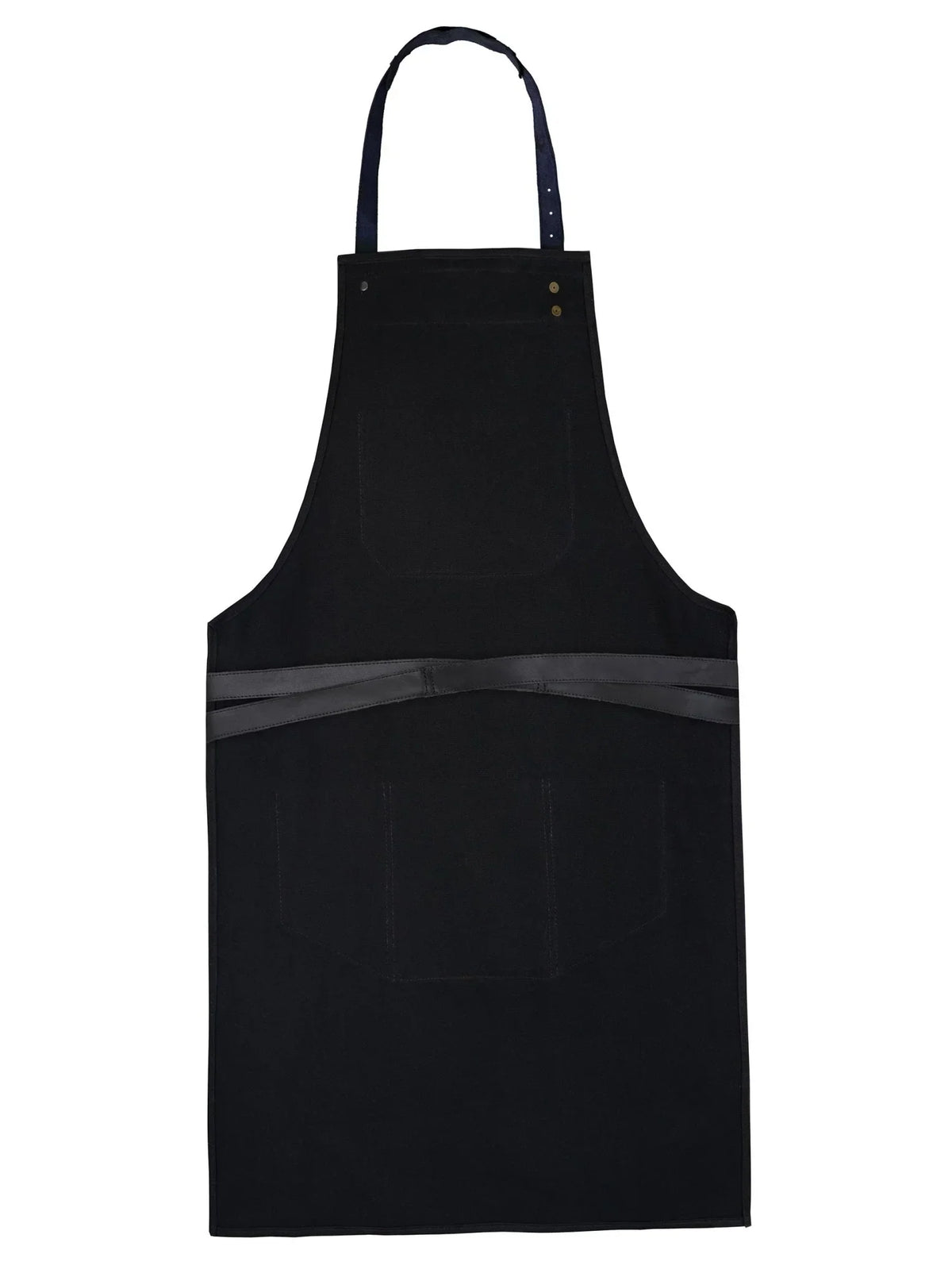 Kitchen Apron with Leather Pockets and Adjustable Fit