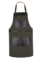 Kitchen Apron with Leather Pockets and Adjustable Fit