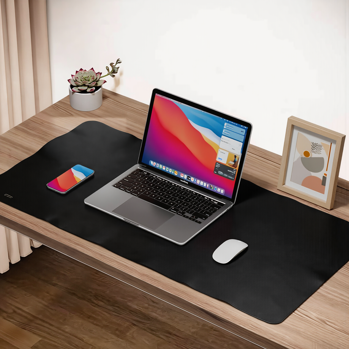 Genuine Leather Desk Mat with Waterproof Non-Slip Surface for Office