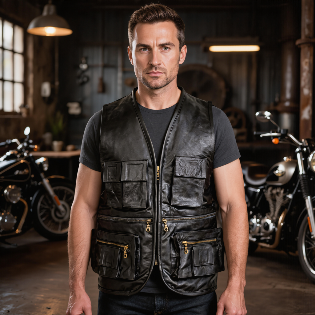 Biker Vest for Riding, Outdoor and Casual Wear