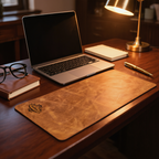 Genuine Leather Desk Mat with Waterproof Non-Slip Surface for Office