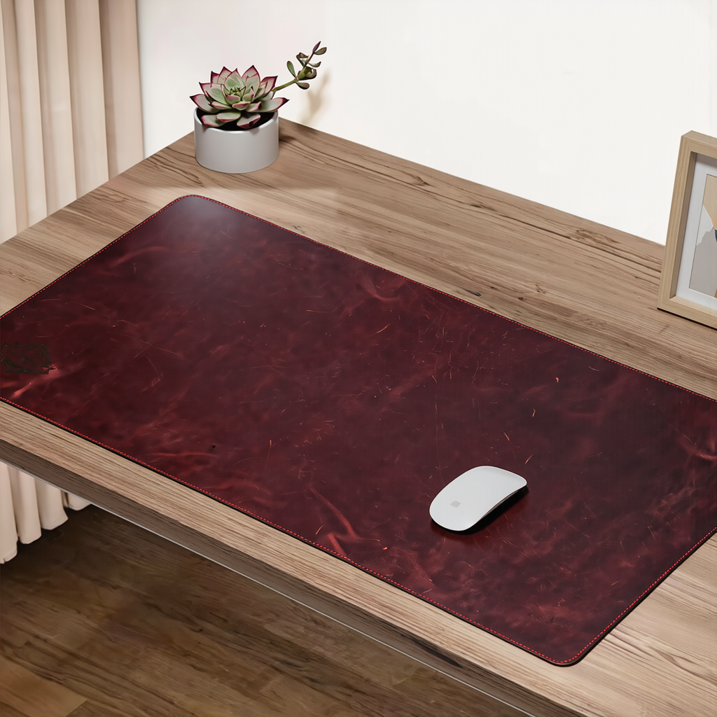 Genuine Leather Desk Mat with Waterproof Non-Slip Surface for Office