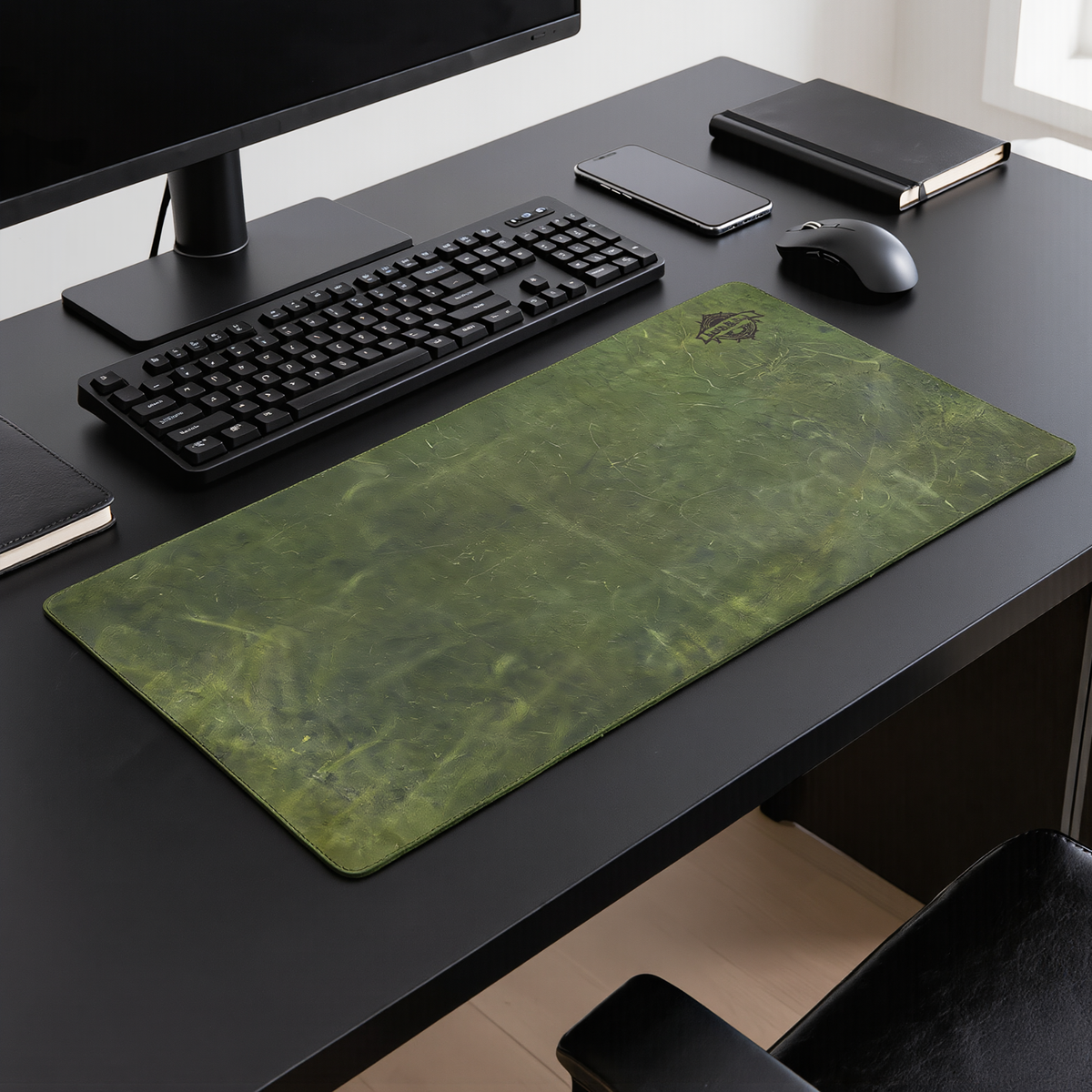 Genuine Leather Desk Mat with Waterproof Non-Slip Surface for Office