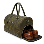 Mens Duffle Bag in Crazy Horse Leather with Shoe Compartment