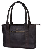 Leather Handbags for Women with Crocodile Print and Shoulder Strap