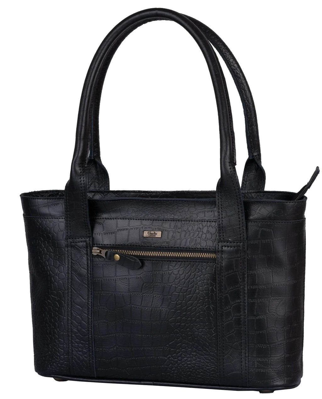 Leather Handbags for Women with Crocodile Print and Shoulder Strap