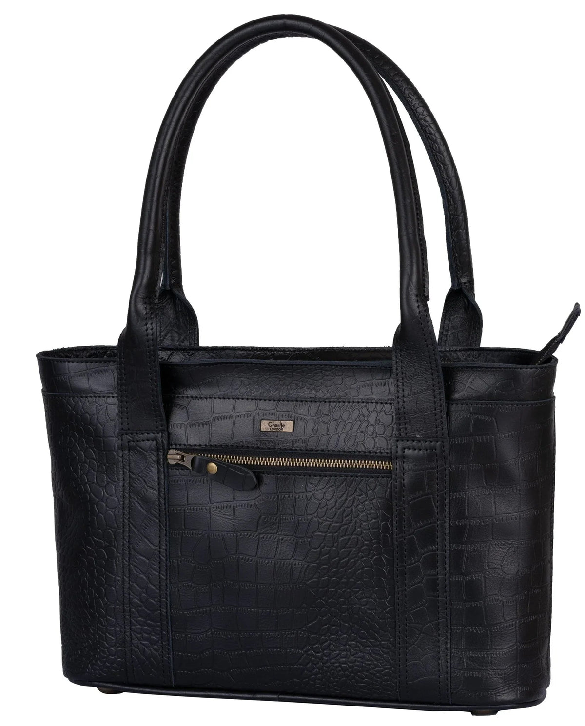 Leather Handbags for Women with Crocodile Print and Shoulder Strap