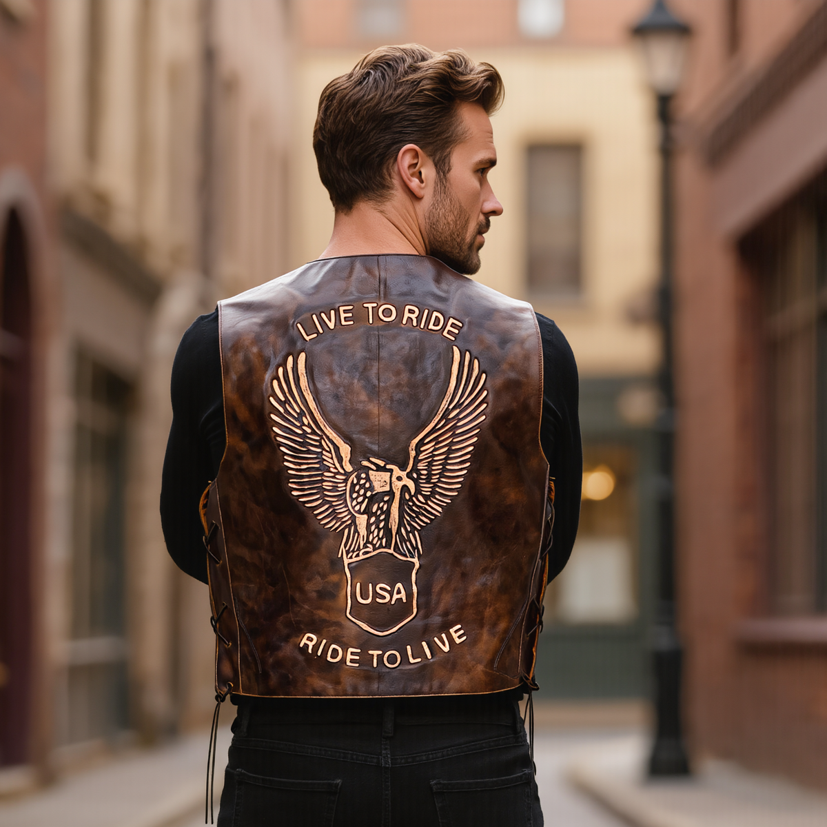 Motorcycle Cool Vest with Exclusive Embossed Artwork
