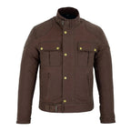 Wax Cotton Jackets for Men Vintage Motorcycle Biker Jacket