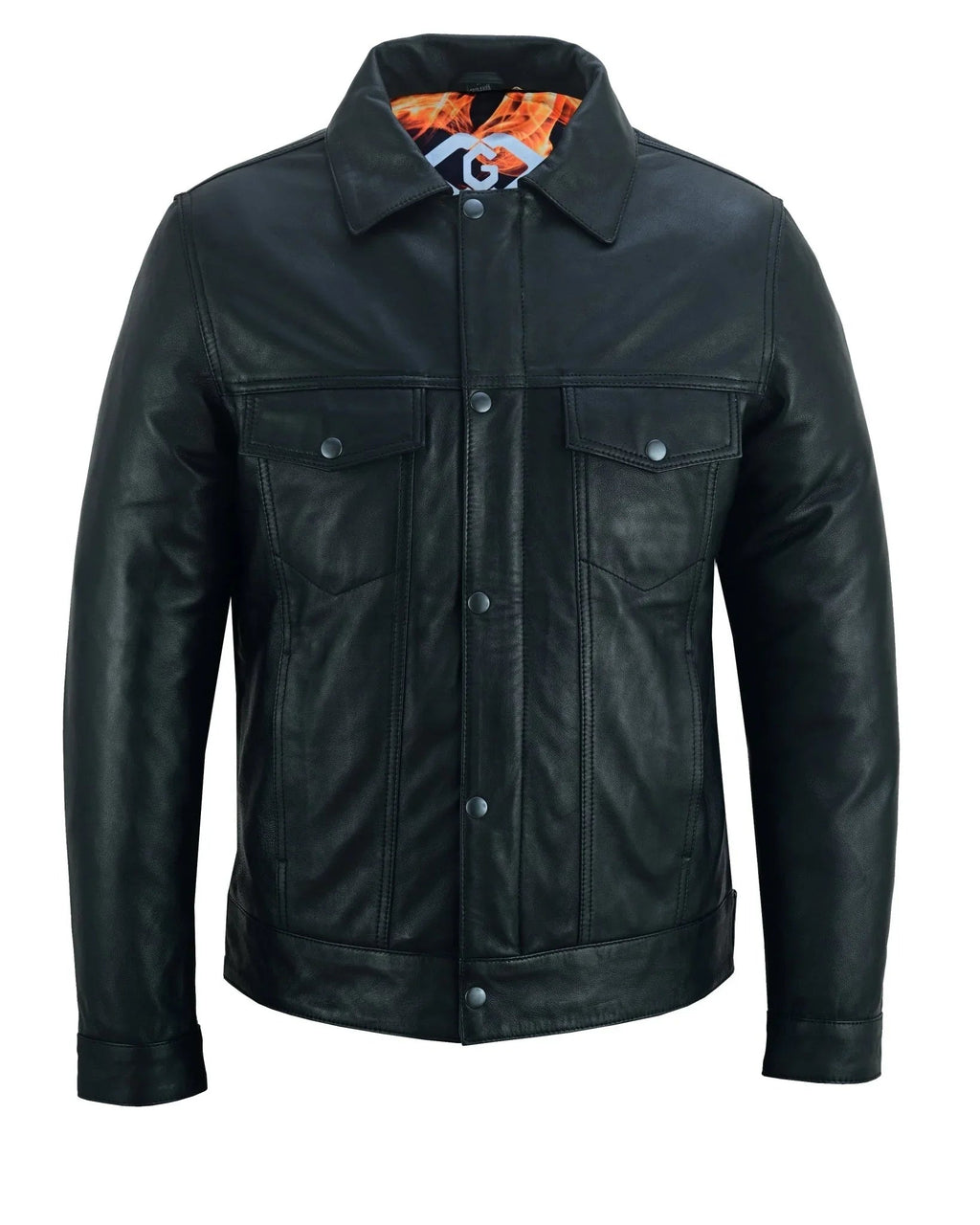 Best Men's Leather Jackets  Black Napa Trucker by Gallanto