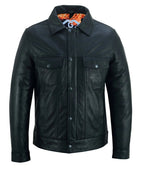 Best Men's Leather Jackets  Black Napa Trucker by Gallanto