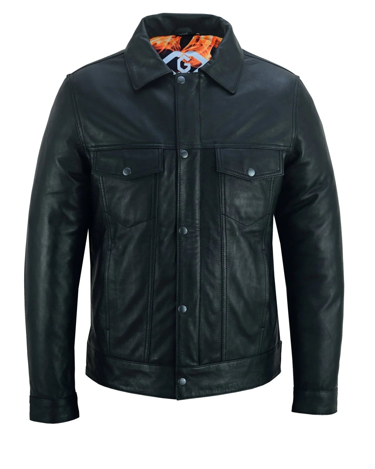 Best Men's Leather Jackets  Black Napa Trucker by Gallanto