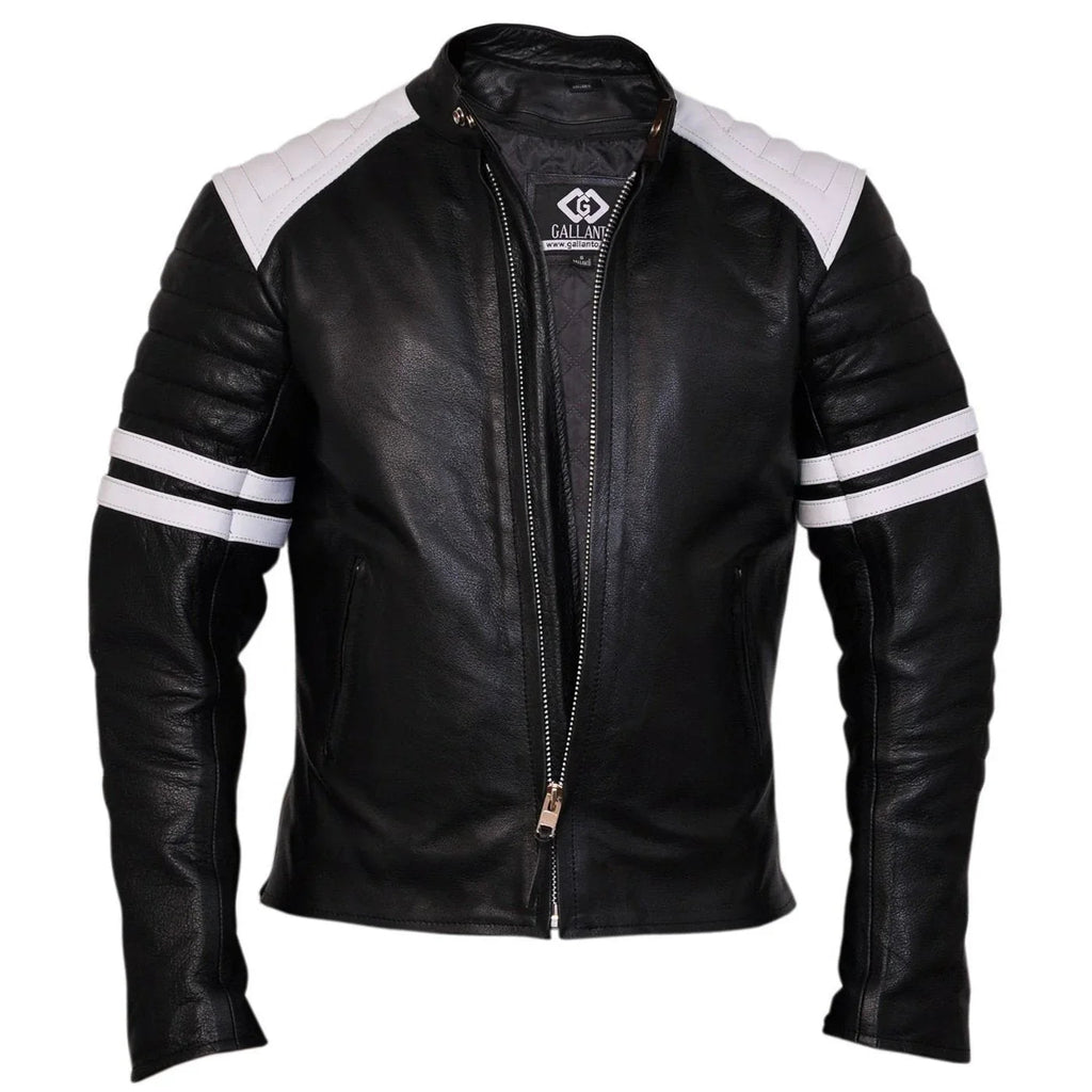 Mens Leather Moto Jacket – Fight Club-Inspired Design