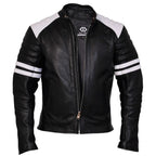 Mens Leather Moto Jacket – Fight Club-Inspired Design