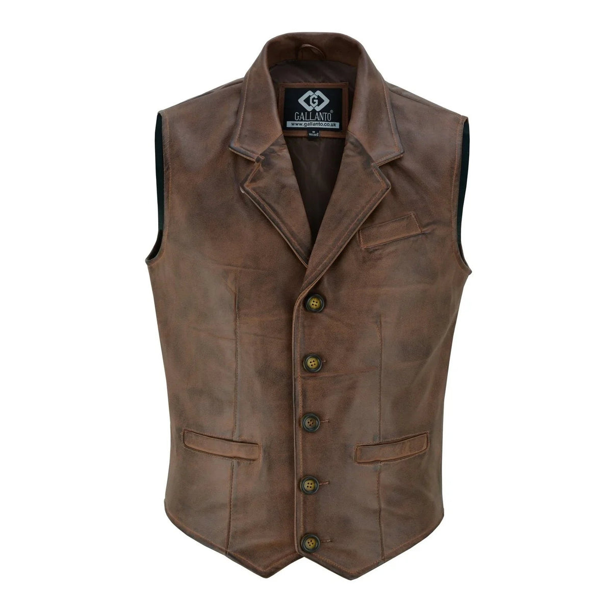 Leather Mens Dress Vest in Sheepskin and Goat Suede
