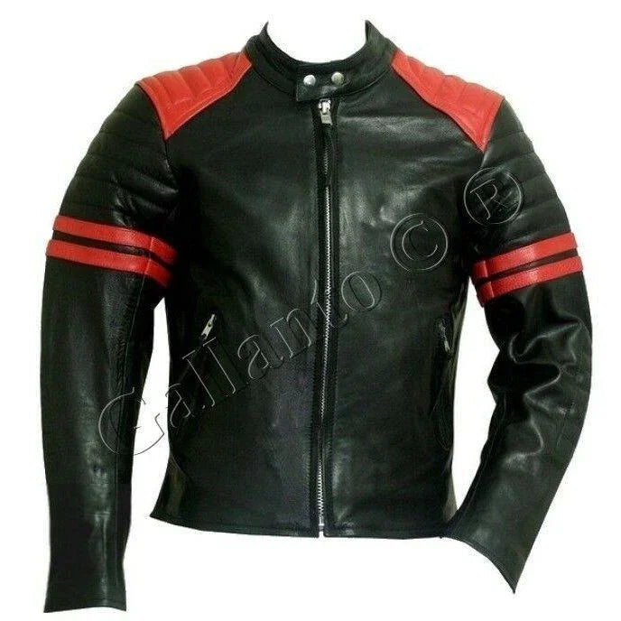 Mens Leather Moto Jacket – Fight Club-Inspired Design