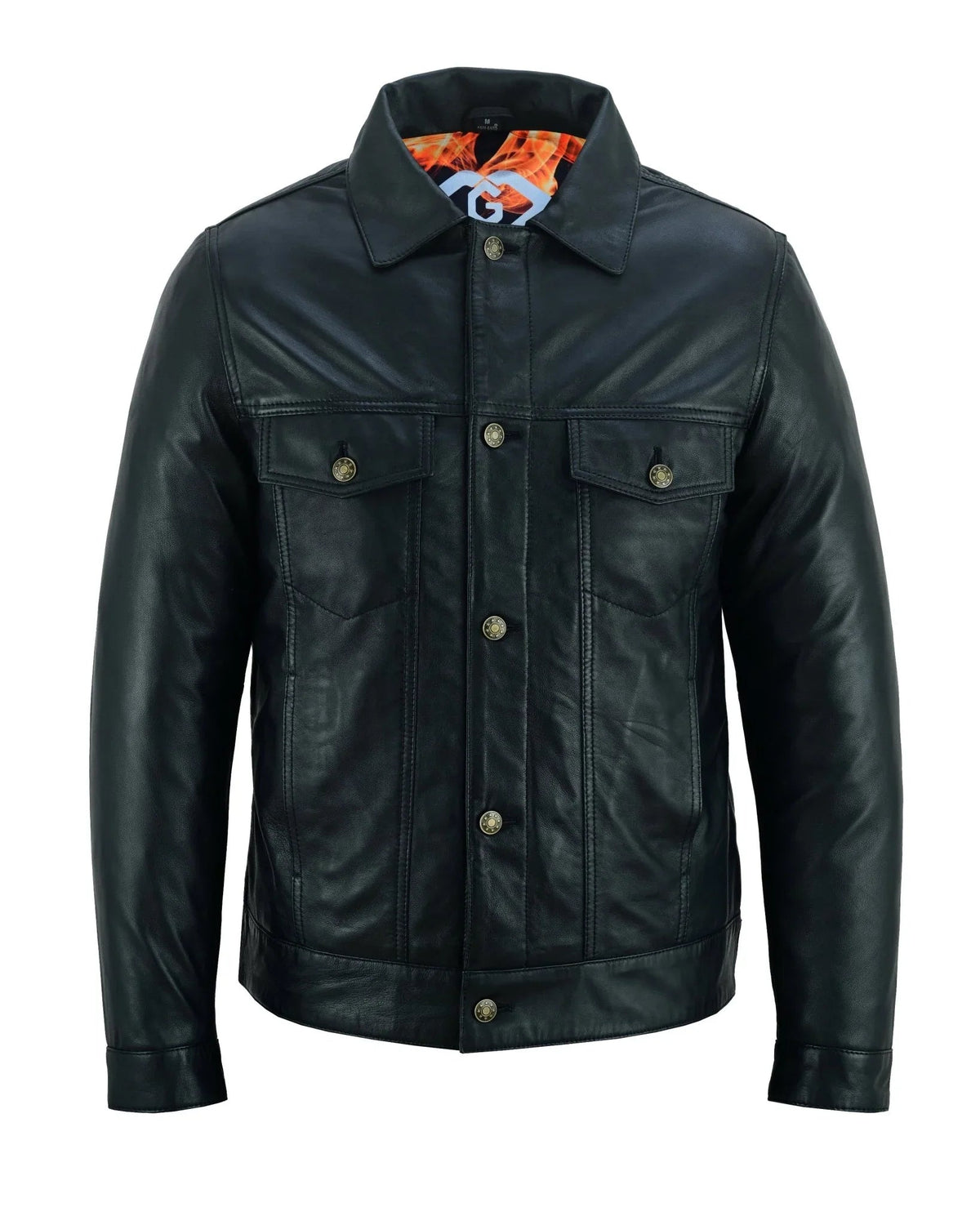Best Men's Leather Jackets  Black Napa Trucker by Gallanto