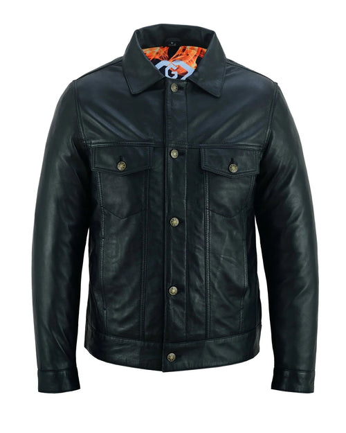 Best Men's Leather Jackets  Black Napa Trucker by Gallanto