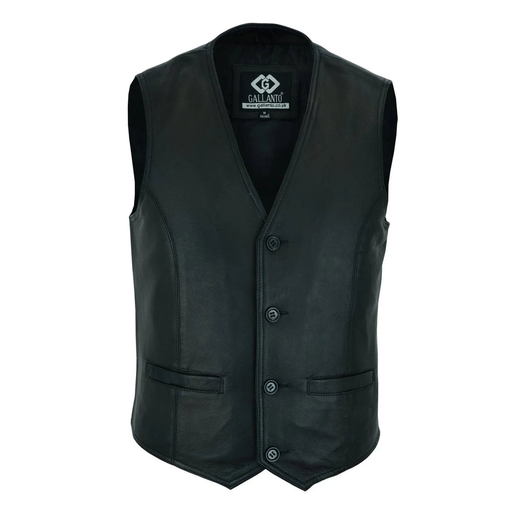 Mens Biker Vest in Classic Soft Leather and Suede Styles