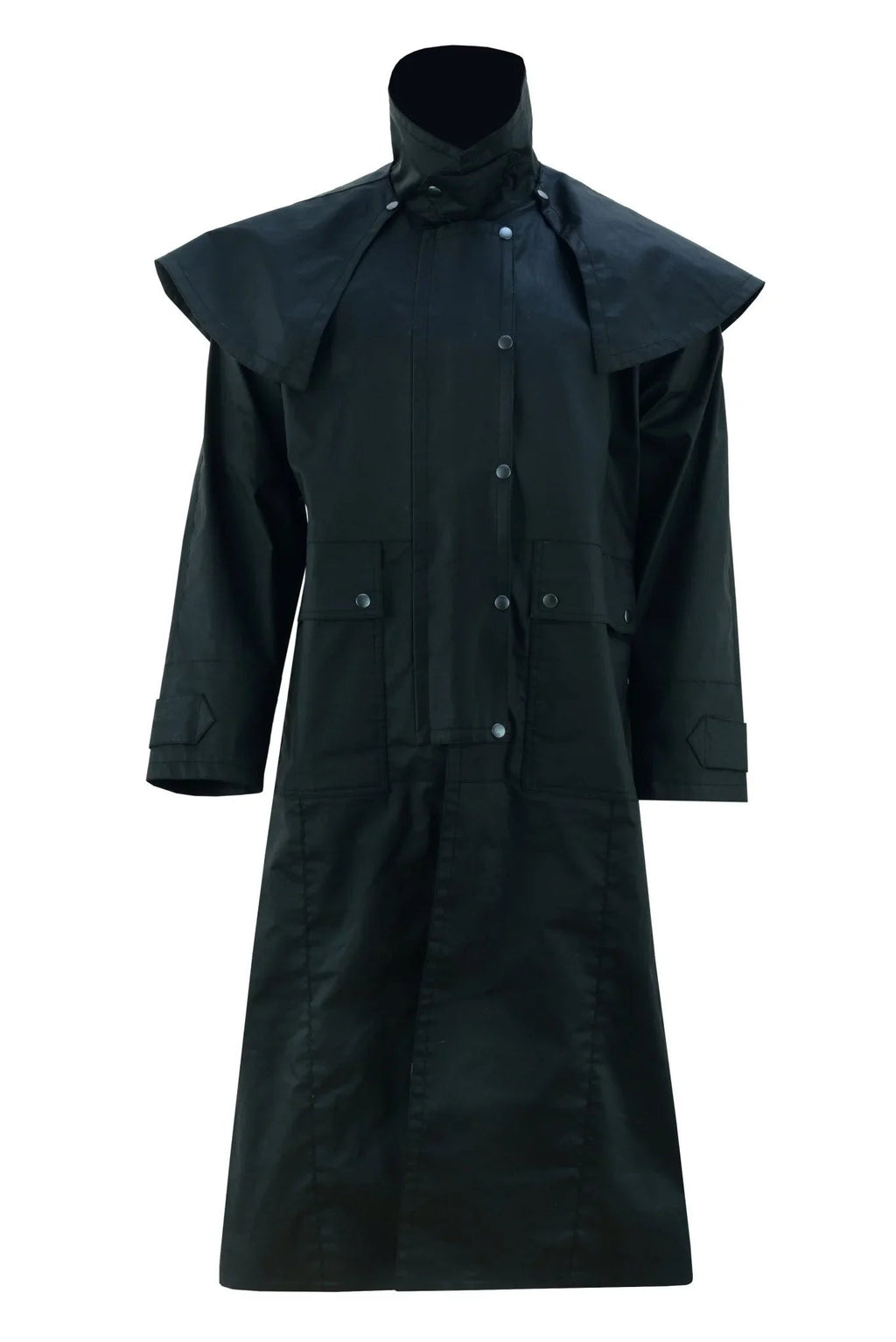 Denim Long Coat – Waterproof Black Long Coat for Men and Women