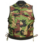 Biker Vest for Men in Leather, Denim and Camo Styles