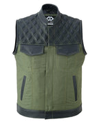 Biker Vest for Men in Leather, Denim and Camo Styles