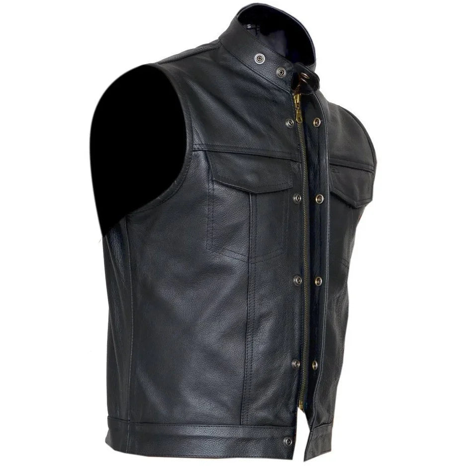 Biker Vest for Men in Leather, Denim and Camo Styles