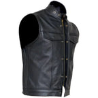 Biker Vest for Men in Leather, Denim and Camo Styles