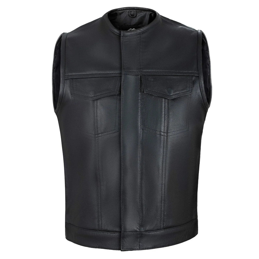 Biker Vest for Men in Leather, Denim and Camo Styles