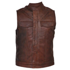 Biker Vest for Men in Leather, Denim and Camo Styles