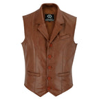 Leather Mens Dress Vest in Sheepskin and Goat Suede