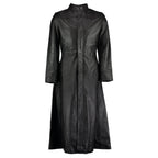 Long Leather Trench Coat – Genuine Cowhide Gothic Coat for Men