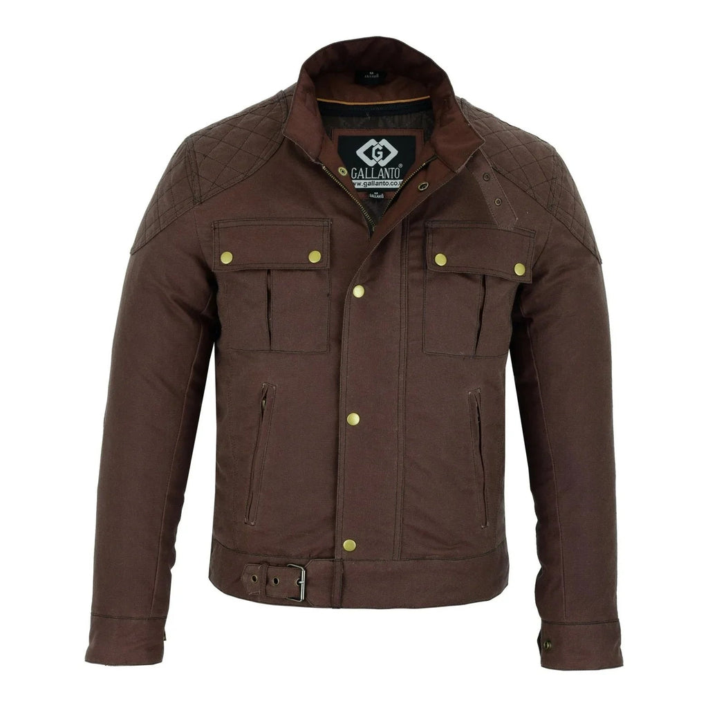 Wax Cotton Jackets for Men Vintage Motorcycle Biker Jacket