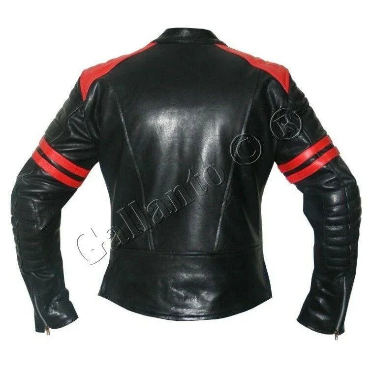 Mens Leather Moto Jacket – Fight Club-Inspired Design
