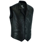 Leather Mens Dress Vest in Sheepskin and Goat Suede
