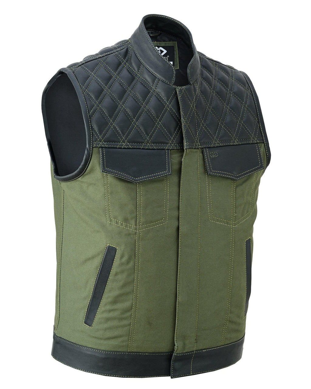 Biker Vest for Men in Leather, Denim and Camo Styles