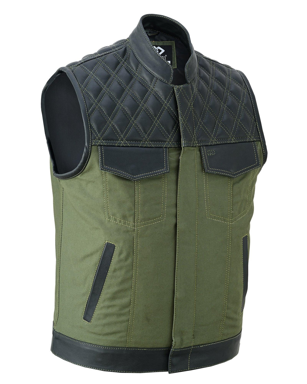 Biker Vest for Men in Leather, Denim and Camo Styles